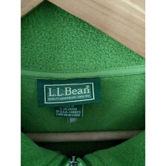 L.L. Bean Green Zippered Fleece Jacket Size XL - Picture 5 of 9